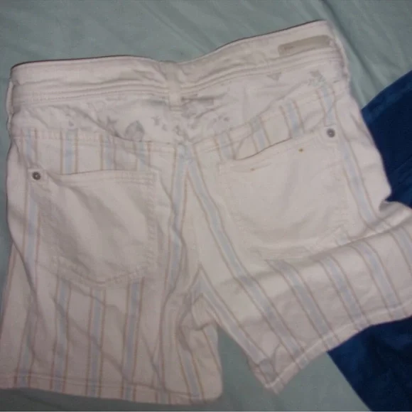 Anthropologie Striped Cream Shorts - Picture 3 of 3